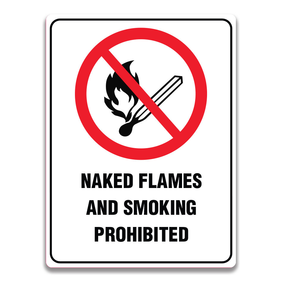 Naked Flames And Smoking Prohibited Sign Safety Sign And Label