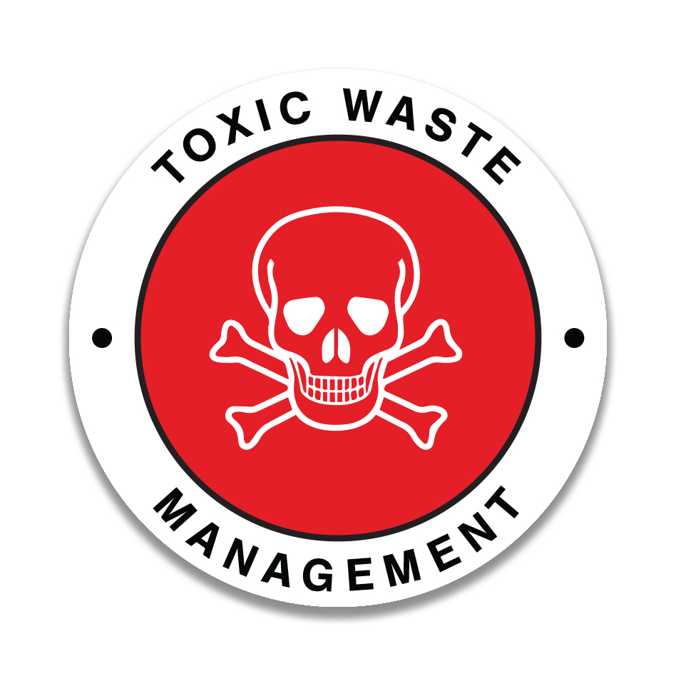 TOXIC WASTE MANAGEMENT Red Sticker
