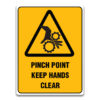PINCH POINT KEEP HANDS CLEAR SIGN