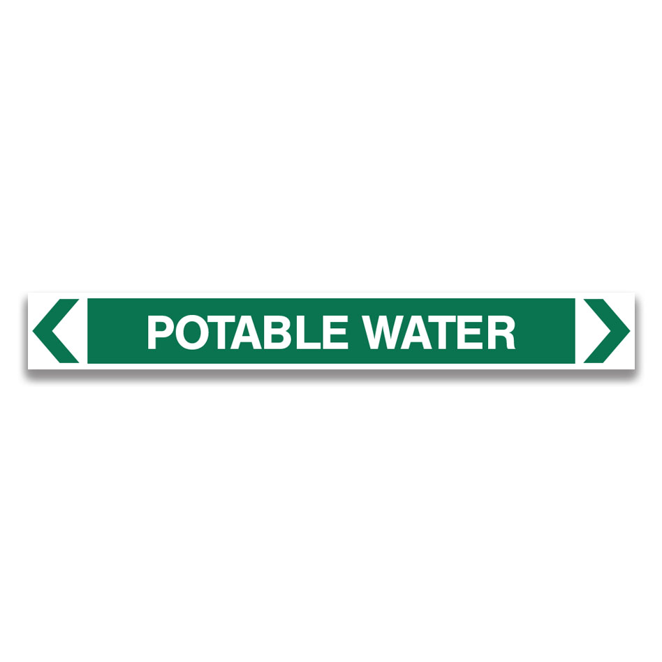 potable water pipe marker and signs