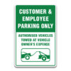 CUSTOMER & EMPLOYEE PARKING ONLY SIGN