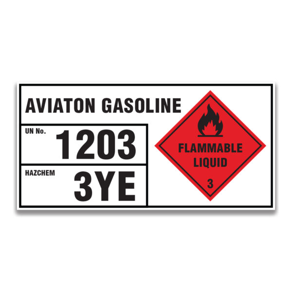 AVIATON GASOLINE SIGNS AND LABELS