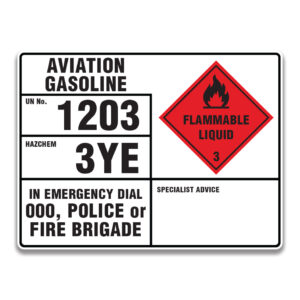 AVIATION GASOLINE SIGNS and Labels