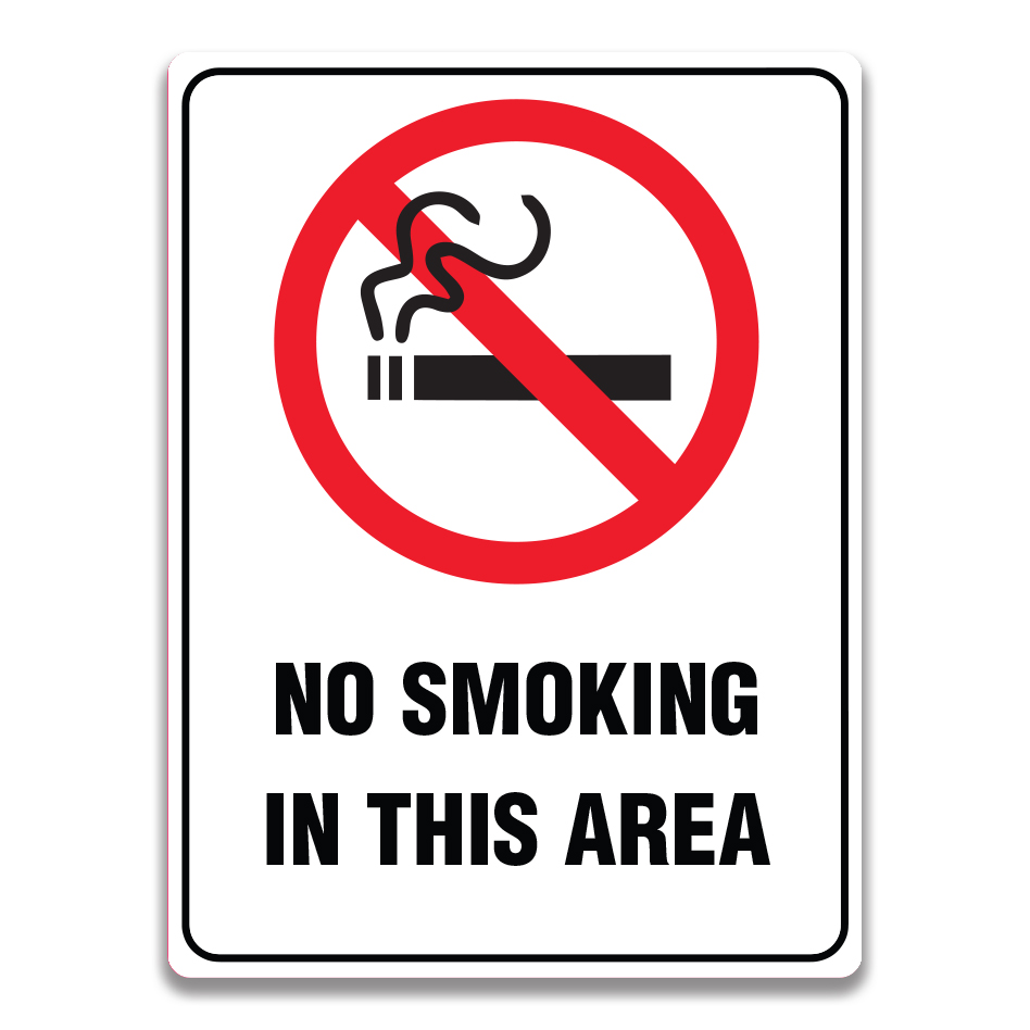 NO SMOKING IN THIS AREA SIGN - Safety Sign and Label