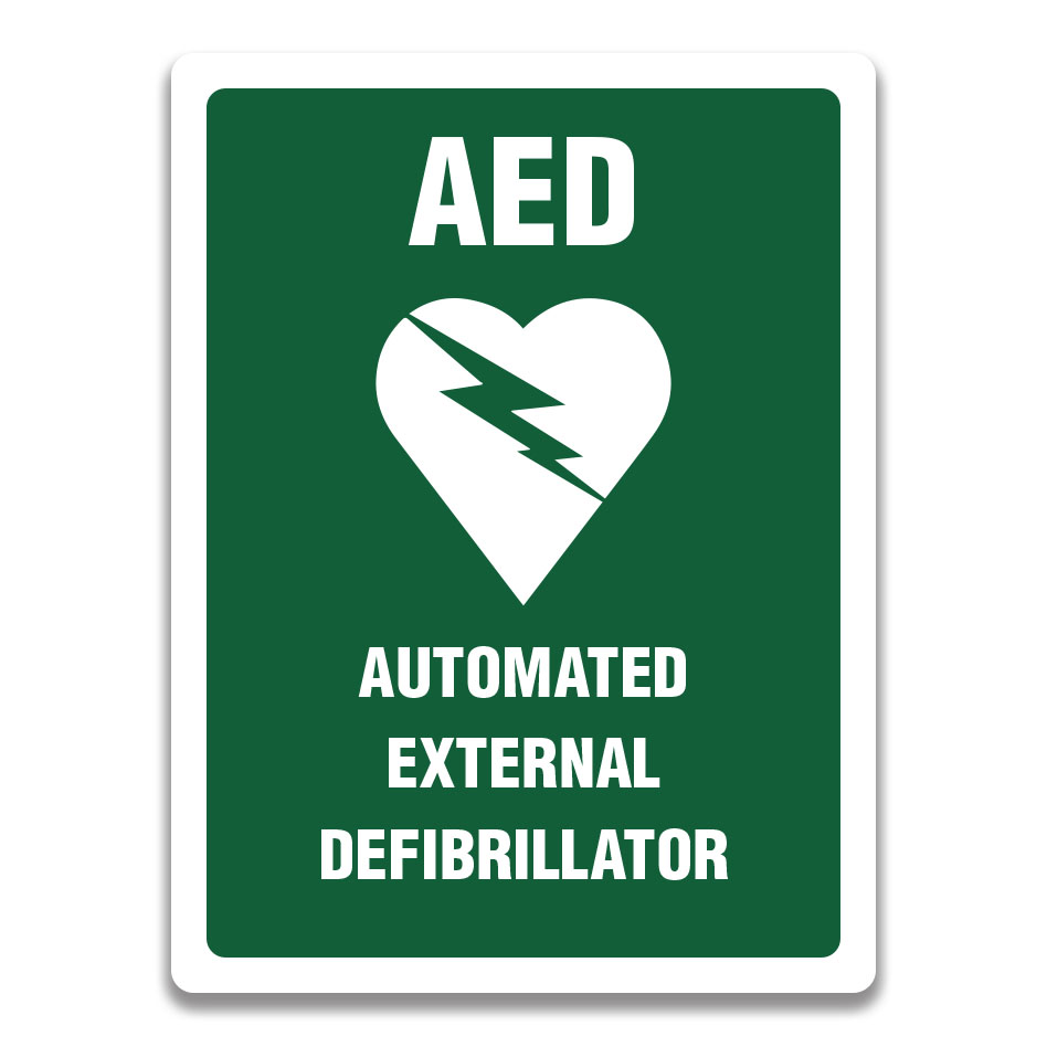 First Aid AED Sign Meaning