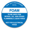 Blue and White Fire Extinguisher Signage