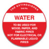 EXTINGUISHER ID WATER SIGN
