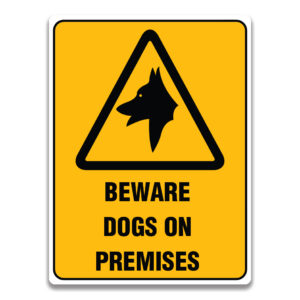 BEWARE DOGS ON PREMISES SIGN