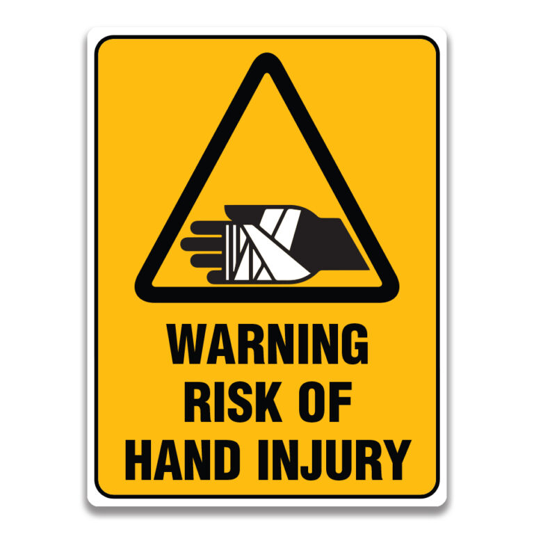 WARNING RISK OF HAND INJURY SIGN - Safety Sign and Label