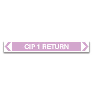CIP 1 RETURN Pipe Marker