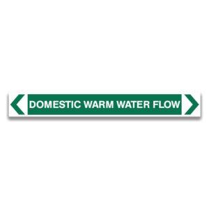 DOMESTIC WARM WATER FLOW Pipe Marker