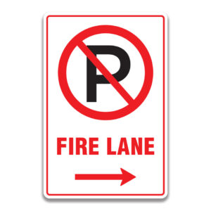 NO PARKING FIRE LANE RIGHT SIGNS