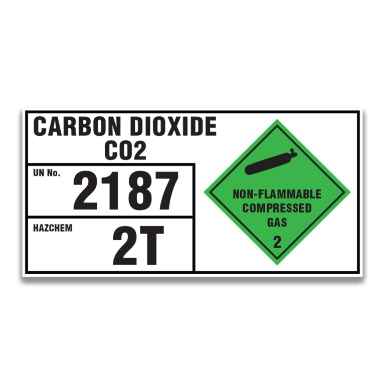 CARBON DIOXIDE CO2 SIGN and Labels - Safety Sign and Label