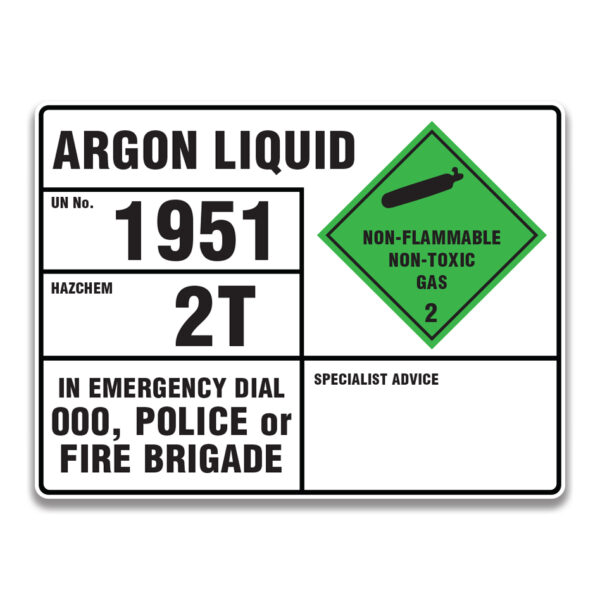 ARGON LIQUID SIGN and Labels