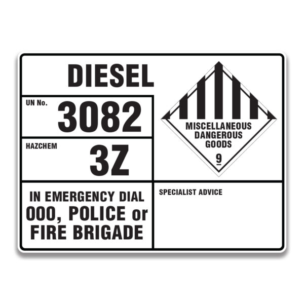 DIESEL SIGNS AND LABELS