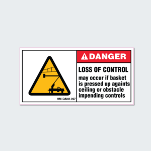 DANGER LOSS OF CONTROL - HEAVY MACHINERY - Safety Sign and Label