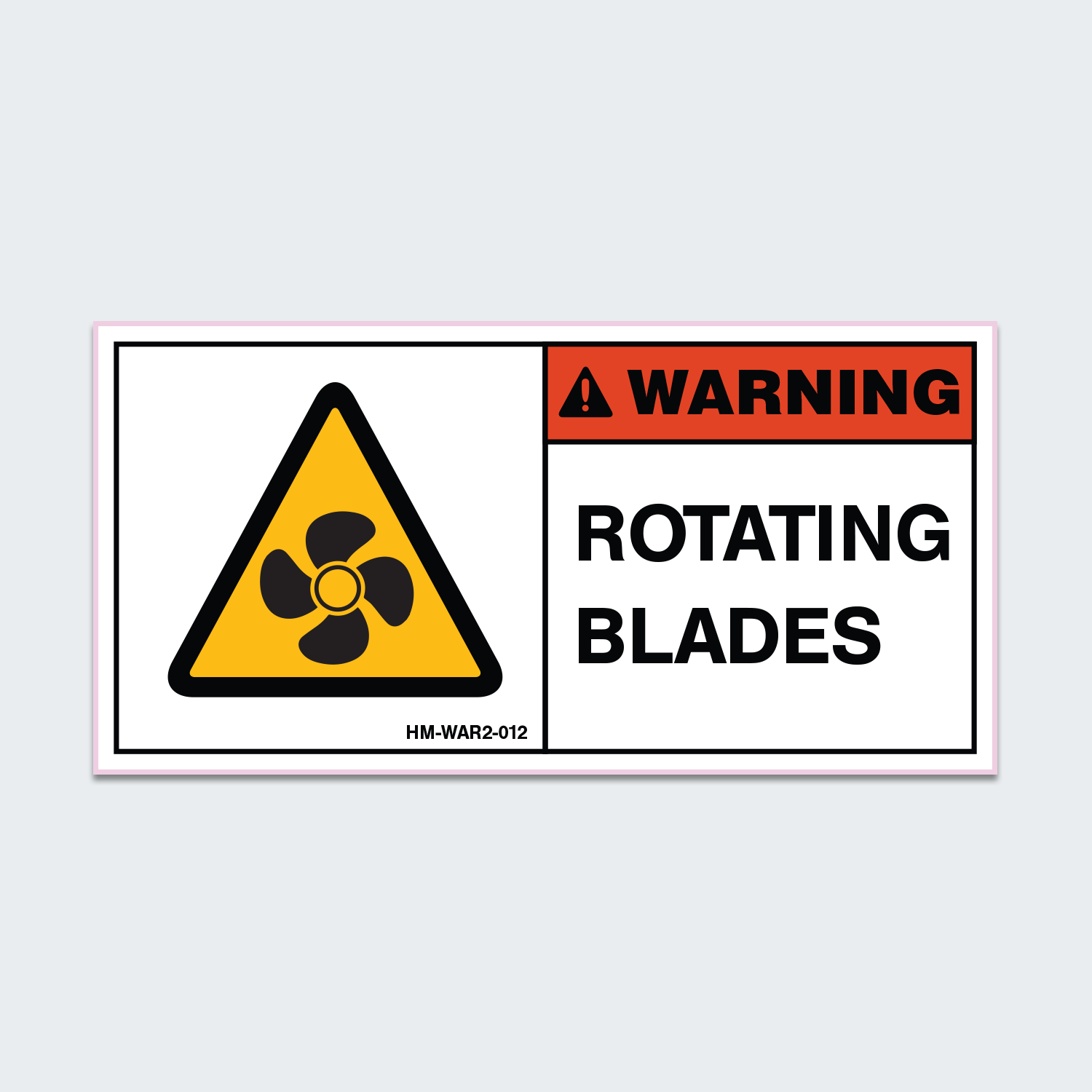 WARNING ROTATING BLADES - HEAVY MACHINERY