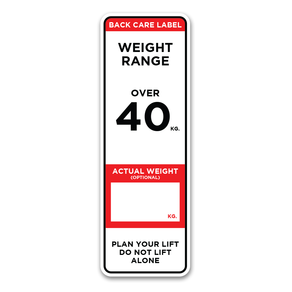 25Pcs Do Not Lift Alone Weight Range Over 40kg Warning Safety Sign Label Sticker