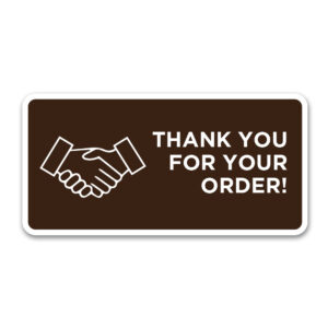 45Pcs Thank You For Your Order Brown Large 100X50mm Business Labels